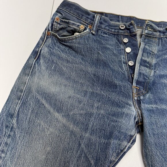 Levi's 501 Button Fly Jeans Mens 34x34 (32x30) - Picture 3 of 13